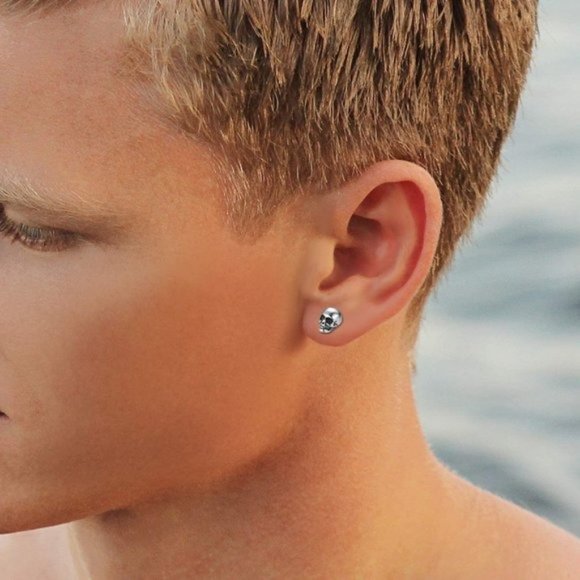 PUNK Stainless Steel Skull Earrings - Picture 4 of 9